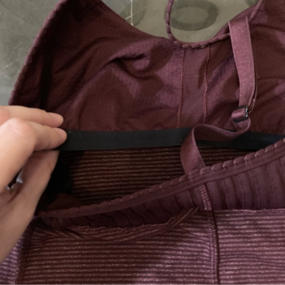 Lululemon Aphrodite Tank Tonka Stripe Bordeaux Drama / Heather’s Bordeaux Size 6 - Picture 7 of 11